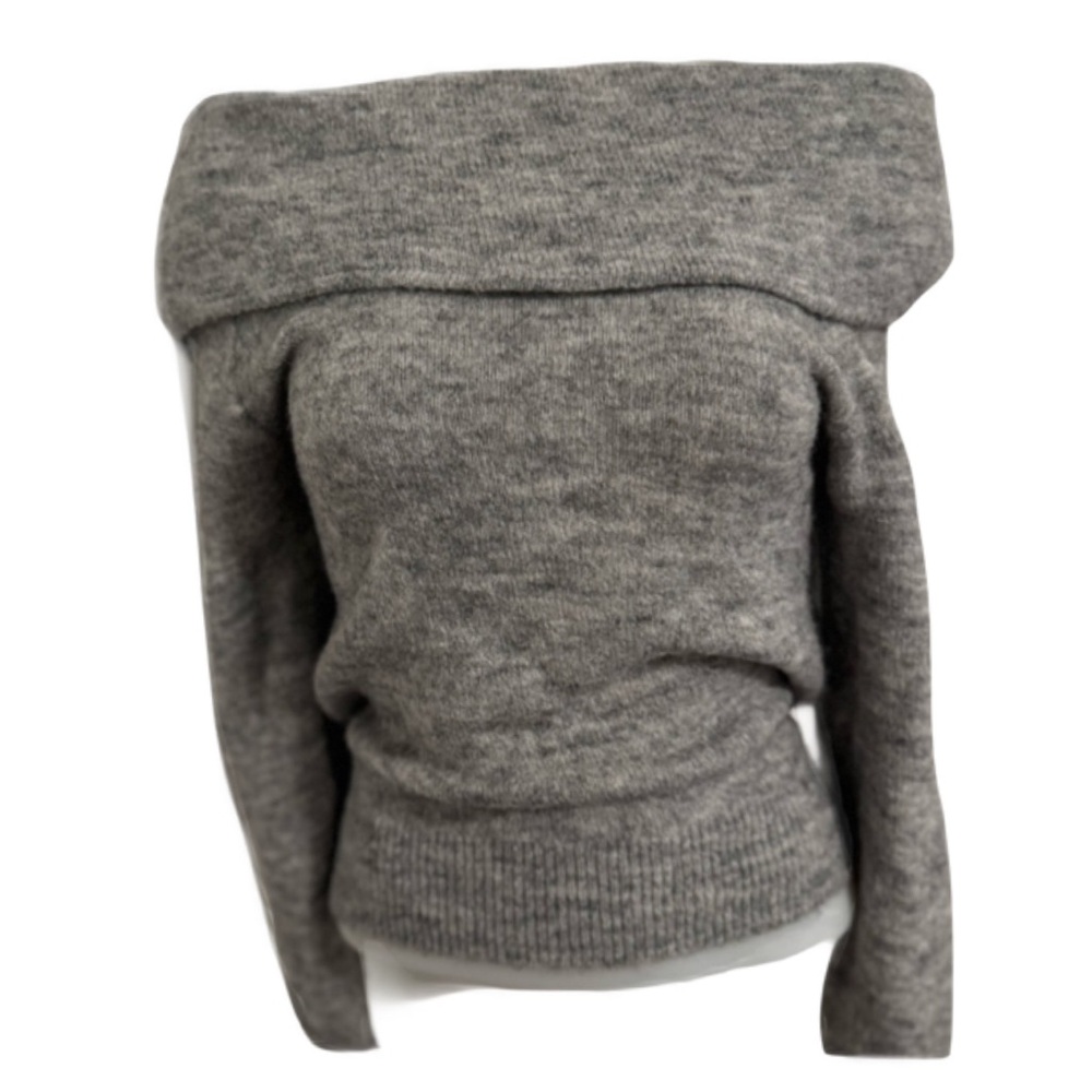 H&M Heather Gray Off-Shoulder Sweater